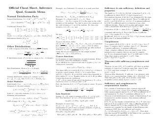 Document preview: Statistics Cheat Sheet - Inference