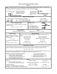 Document preview: Physics Reference Sheet - Work and Energy