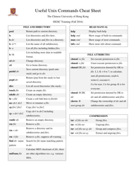 Document preview: Useful Unix Commands Cheat Sheet