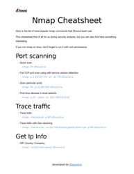 Document preview: Nmap Cheat Sheet
