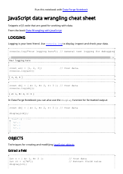 Document preview: Javascript Cheat Sheet - Data Wrangling