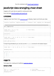 Javascript Cheat Sheet - Data Wrangling