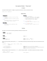 Document preview: Python Cheat Sheet (Spanish)