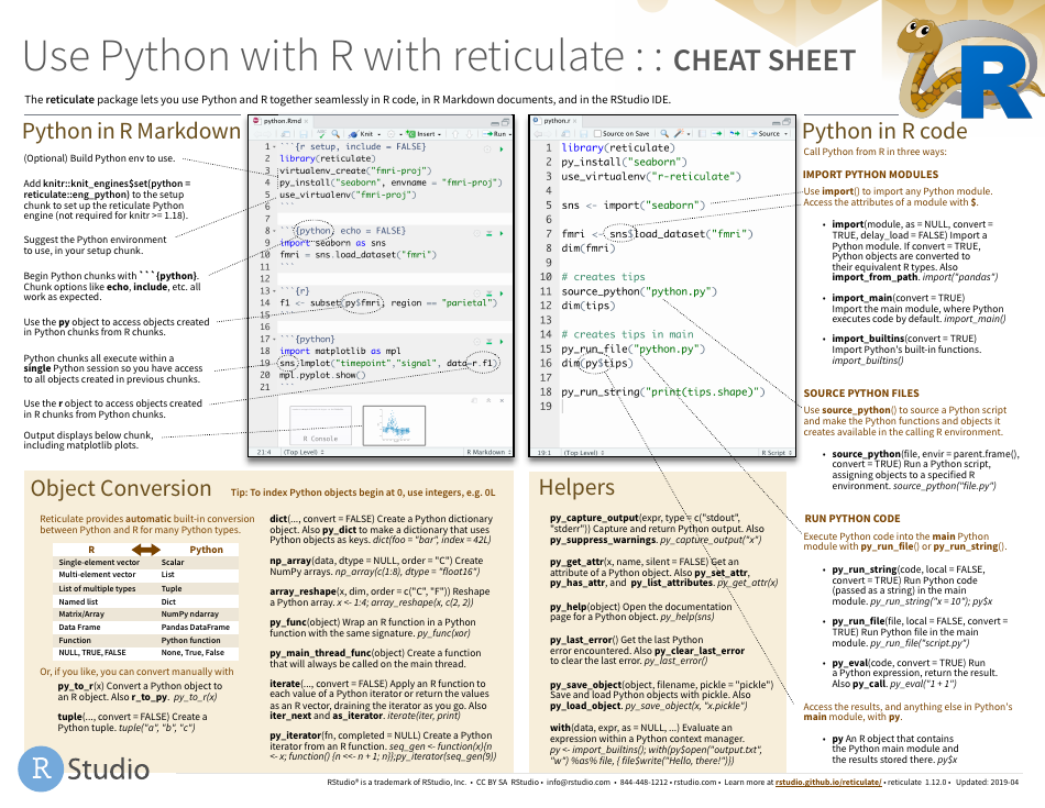 Python Cheat Sheet - R Reticulate Download Printable PDF | Templateroller