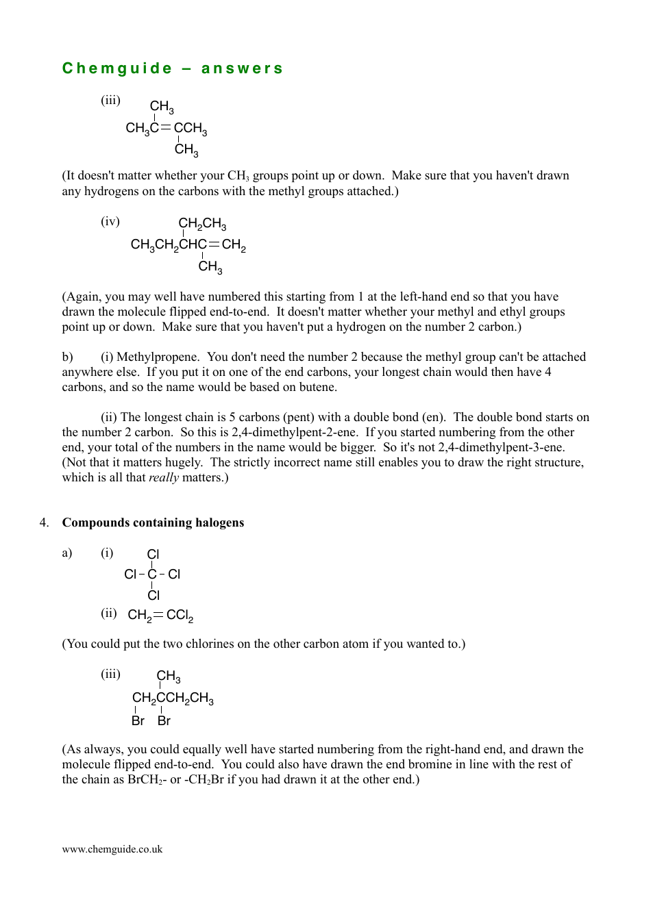 Chemistry Cheat Sheet - Naming Organic Compounds, Page 3