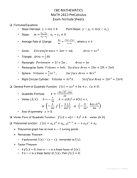 Cbc Math 2412-precalculus Exam Formula Sheet, Page 2