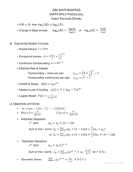 Cbc Math 2412-precalculus Exam Formula Sheet, Page 4