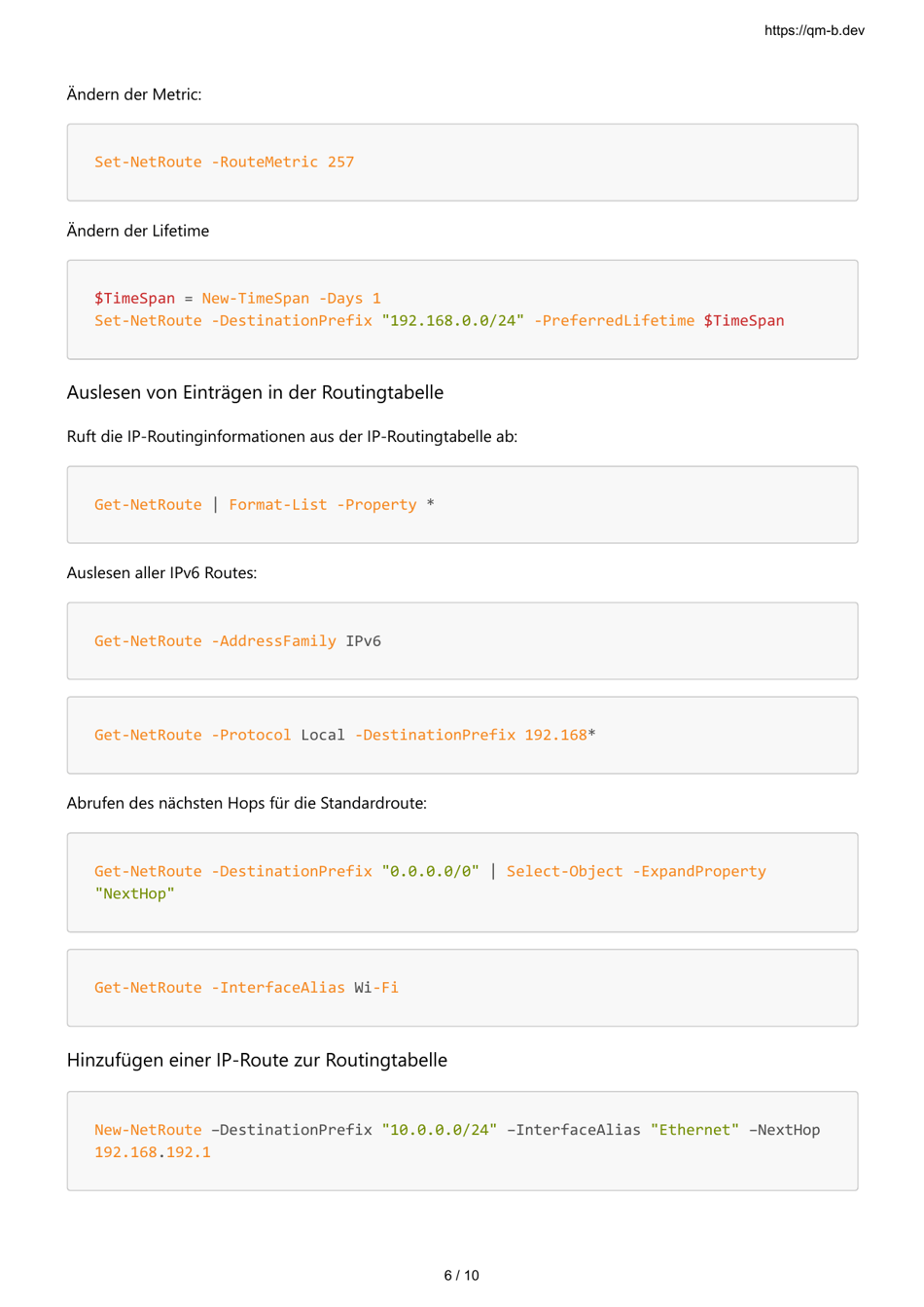 Powershell Cmdlets Cheatsheet (German), Page 6