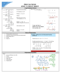 Precalculus Unit 2 Cheat Sheet, Page 2