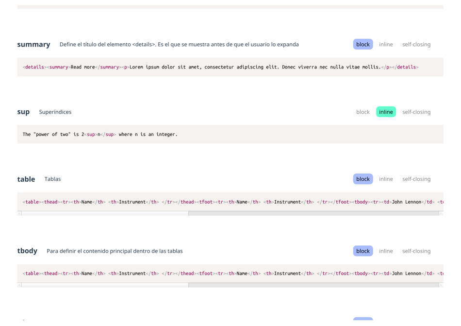 Html Cheatsheet (Spanish), Page 17