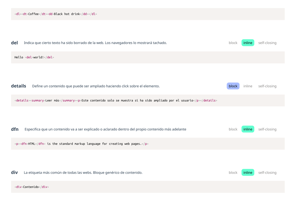 Html Cheatsheet (Spanish), Page 6