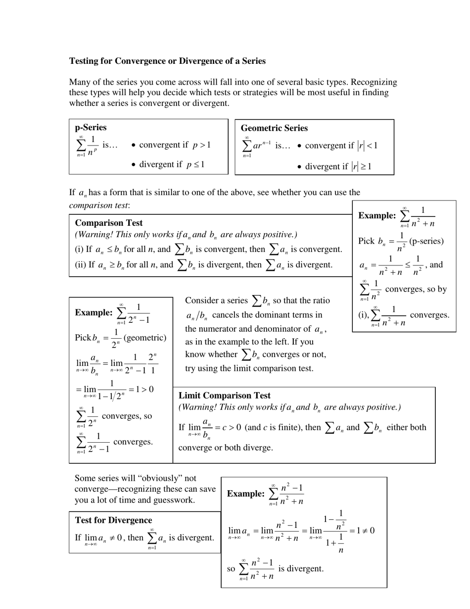 series-convergence-testing-cheat-sheet-download-printable-pdf