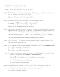 Document preview: Math 253 Series Convergence Cheat Sheet