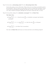 Math 253 Series Convergence Cheat Sheet, Page 2