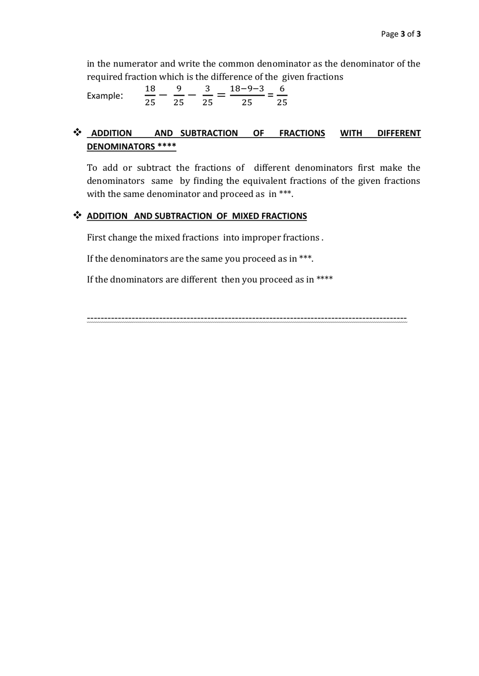 Math Cheat Sheet - Fractions, Page 3