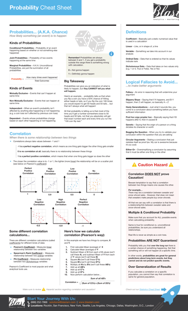 Probability Cheat Sheet - Blast Download Printable PDF | Templateroller