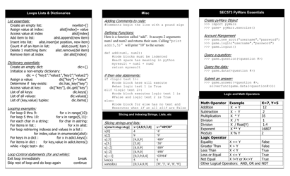Python 2.7 Essentials Cheat Sheet, Page 2
