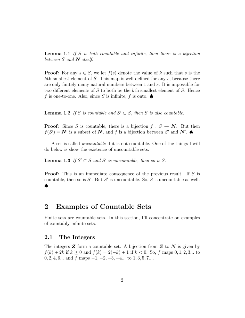 Countable and Uncountable Sets Cheat Sheet - Rich Schwartz Download ...