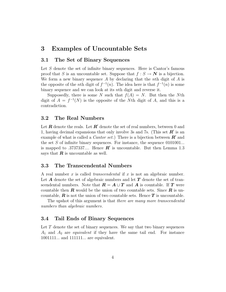 Countable and Uncountable Sets Cheat Sheet - Rich Schwartz Download ...