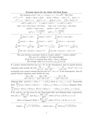 Document preview: Math 152 Final Exam Formula Sheet