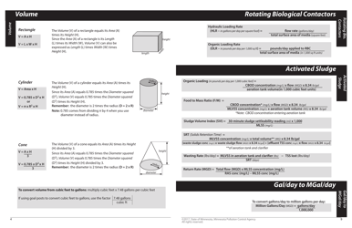 Wastewater Formulas &amp; Conversion Factors Cheat Sheet - Minnesota, Page 4