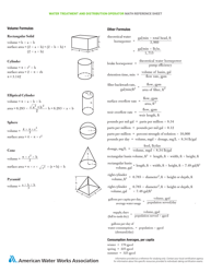 Water Treatment and Distribution Operator Math Cheat Sheet, Page 2