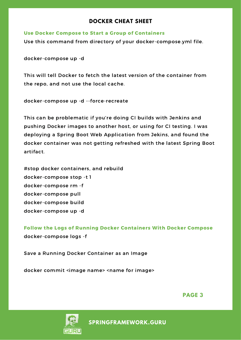 Docker Cheat Sheet for Java Developers, Page 3