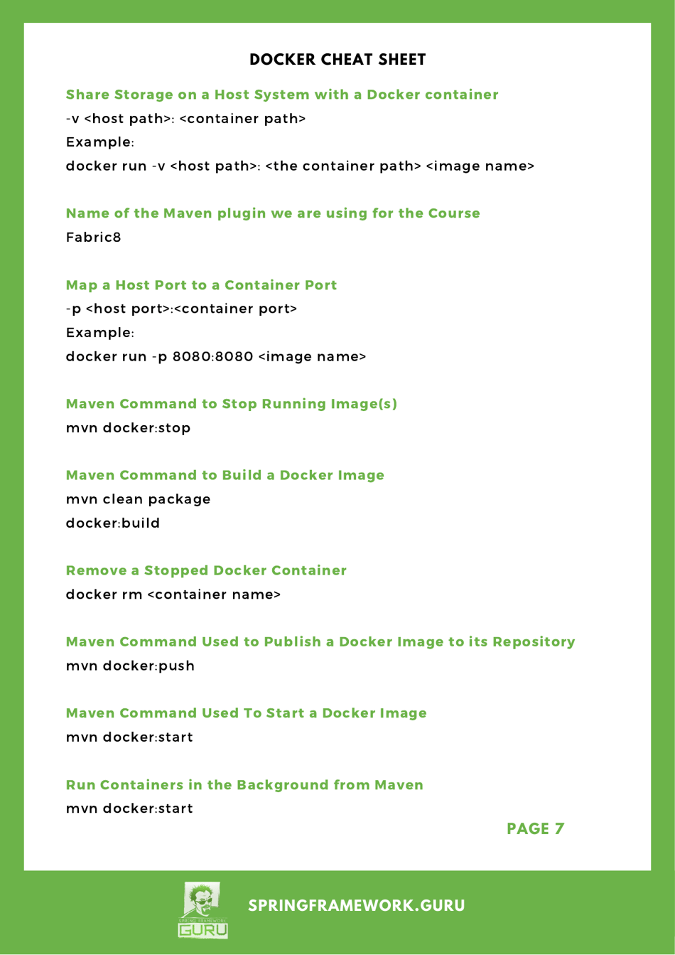 Docker Cheat Sheet for Java Developers, Page 7