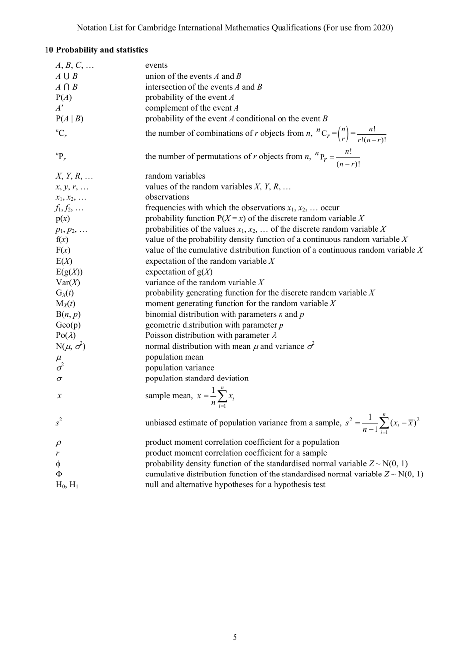 Mathematical Notation Cheat Sheet Download Printable PDF | Templateroller