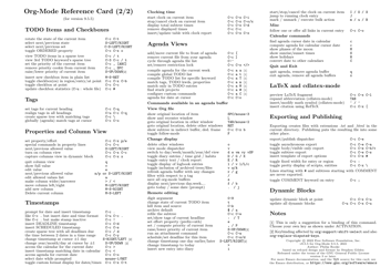 Emacs Org-Mode Reference Sheet, Page 2