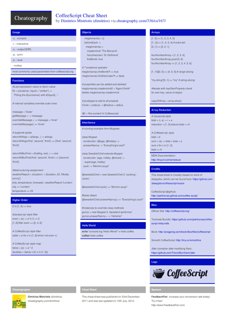 Coffeescript Cheat Sheet