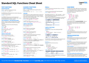 Document preview: Standard Sql Functions Cheat Sheet