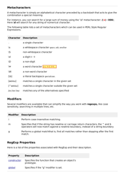 Javascript Cheat Sheet - Regular Expressions and Regexp Object, Page 3