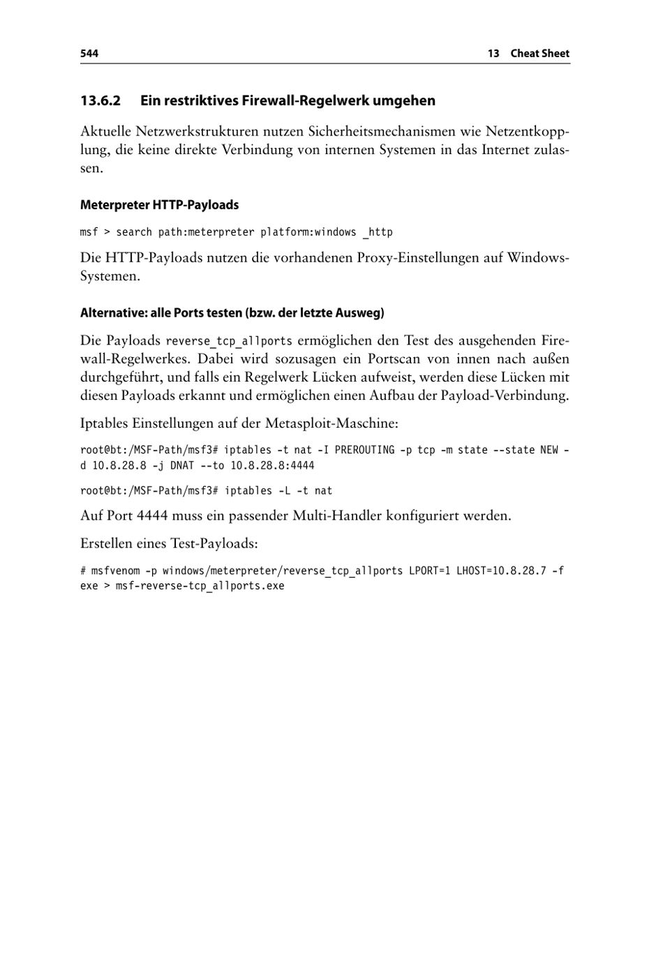 Metasploit Framework Cheat Sheet (German), Page 10