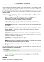 Document preview: Python Oop Cheat Sheet