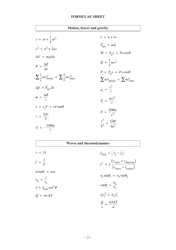 Physics Data &amp; Formula Sheet, Page 2