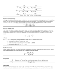 Statistics Formula Cheat Sheet, Page 4