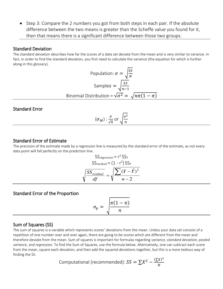 Statistics Formula Cheat Sheet Download Printable Pdf Templateroller 2406