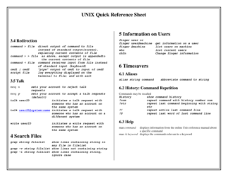 Unix Quick Reference Sheet, Page 3