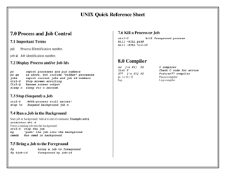 Unix Quick Reference Sheet, Page 4