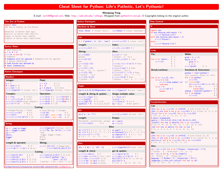 Python Cheat Sheet for Quick Reference