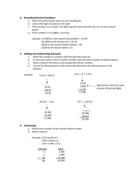 Decimals Cheat Sheet, Page 2