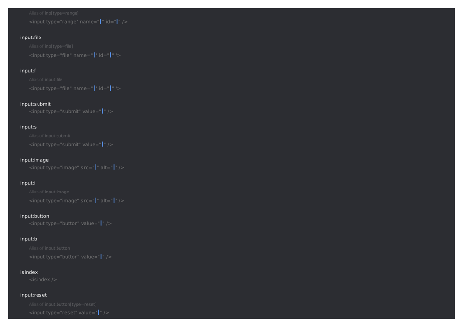 Emmet Syntax Cheat Sheet - Black, Page 11