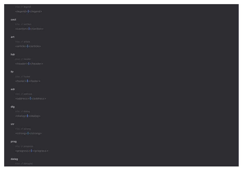 Emmet Syntax Cheat Sheet - Black, Page 15