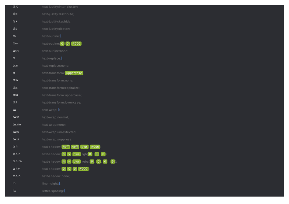 Emmet Syntax Cheat Sheet - Black, Page 30