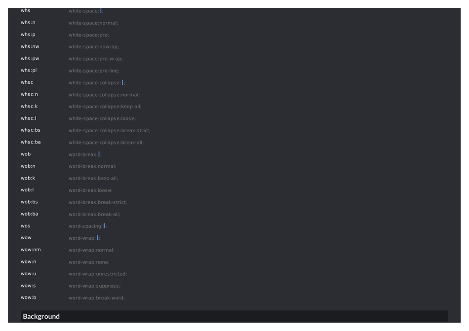 Emmet Syntax Cheat Sheet - Black, Page 31