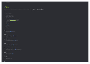 Emmet Syntax Cheat Sheet - Black, Page 5