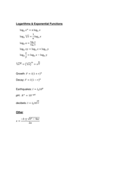 Pre-calculus 12 Formula Sheet, Page 2