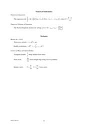 Gce as/A Level Further Mathematics Formula Sheet, Page 8