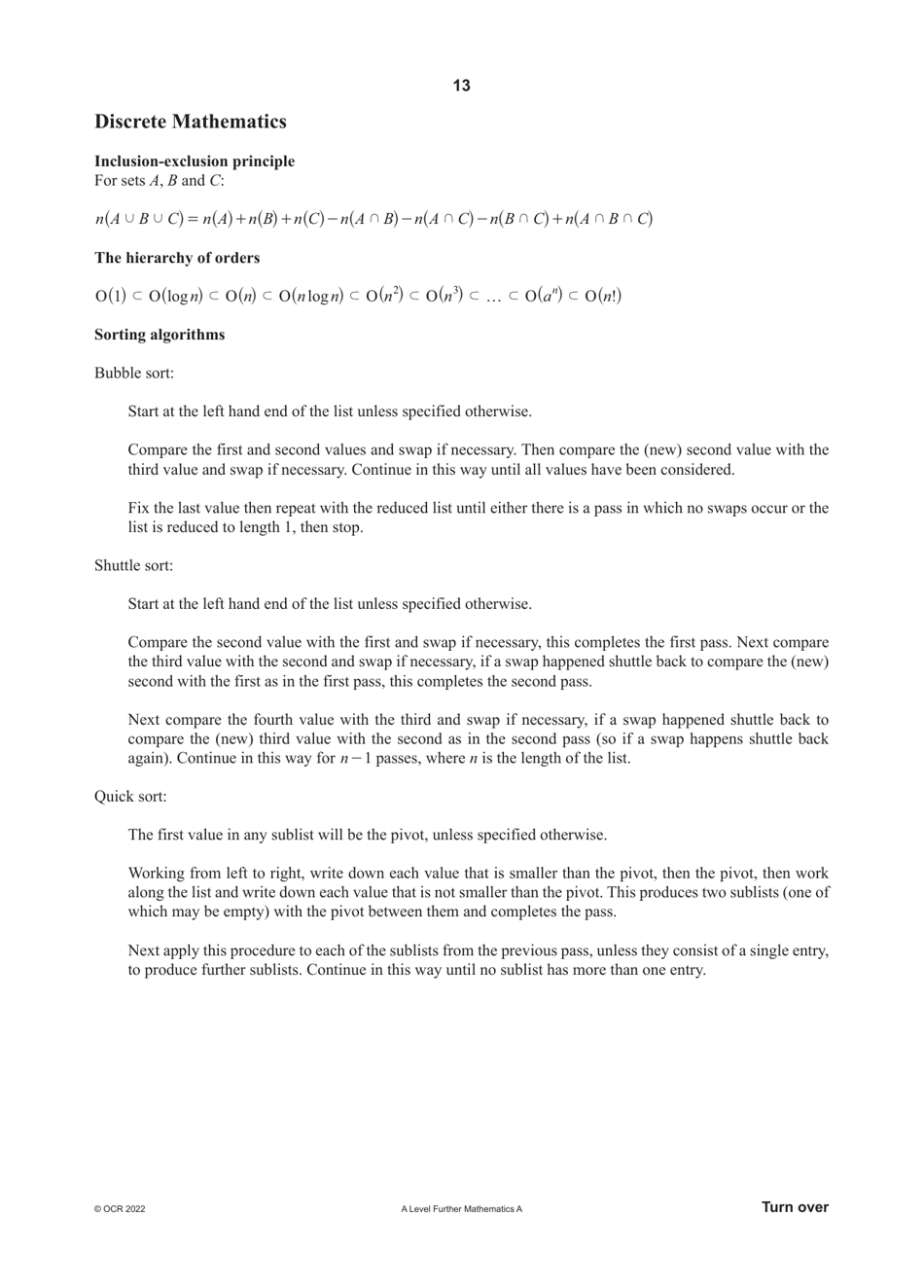A Level Further Mathematics a (H245) Formula Cheat Sheet, Page 13